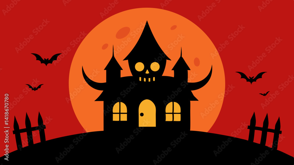 Naklejka premium Classic Vintage Horror Movie Background for Halloween Design