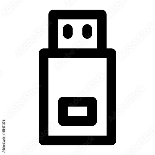 USB Flashdisk, usb, flashdisk, flash drive, thumb drive. Outline style icon for website, apps, and computer hardware theme.