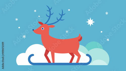 Jolly Santa Claus Christmas Cartoon Background with Snowflakes