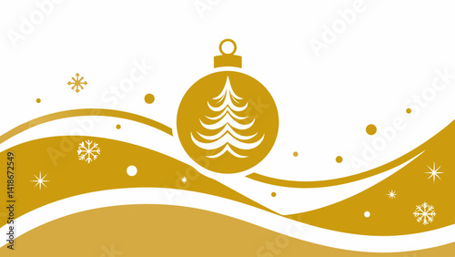 Luxurious Gold and White Christmas Day Festive Background
