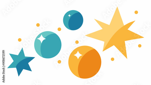Festive Baubles and Star Pattern on Clean White Background