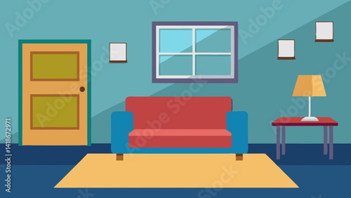 Living Room Interior with Furniture in Cozy Home Background