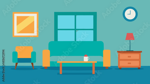 Stylish Empty Living Room Background with Soft and Cozy Vibes
