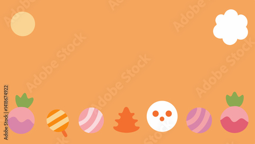 Decorative Halloween Candy Border with Pastel Design