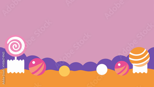 Cute Pastel Candy Halloween Border Background Design