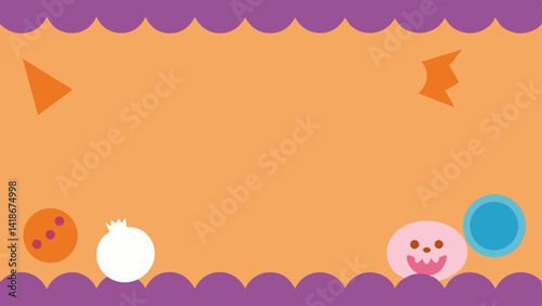 Pastel Halloween Candy Border Background for Decoration