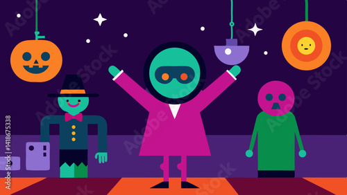 Halloween Disco Party Retro Background