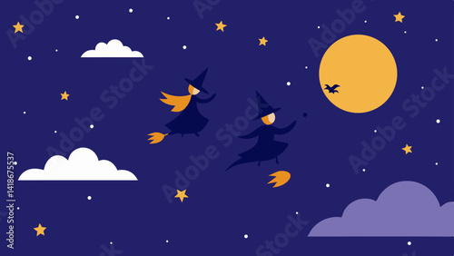 Magic Spell Casting Scene with Sparks for Halloween