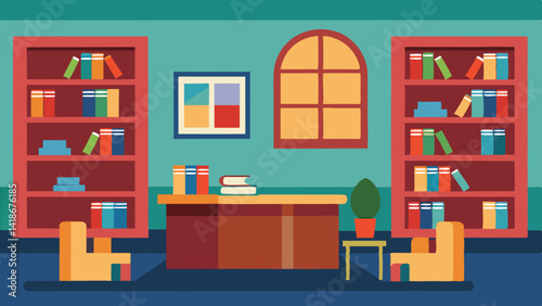 Inviting School Library Interior with Book Shelves