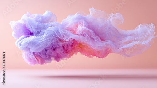 Abstract flowing fabric cloud in pastel hues