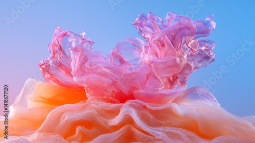 Abstract flowing fabric in pink and peach tones