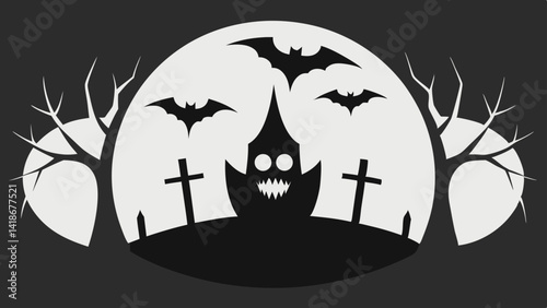 Distressed Halloween Background with Monochrome Effect