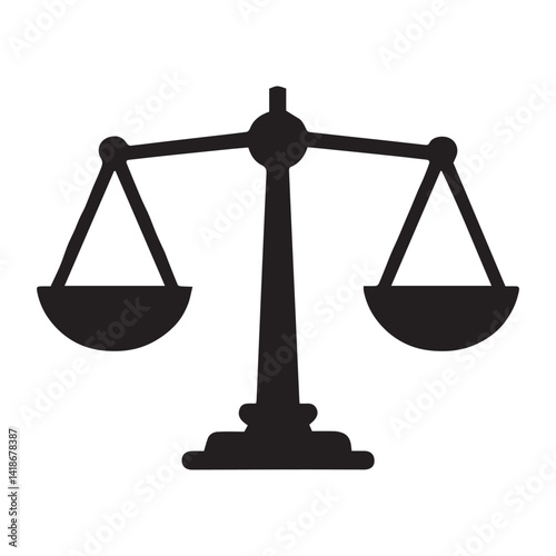 Weight Balance Scale Silhouette Vector bundle Beam balance scale silhouettes White Background.