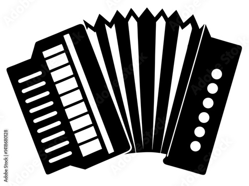 Accordion Silhouette Vector | Musical Instrument Accordion SVG for Crafts