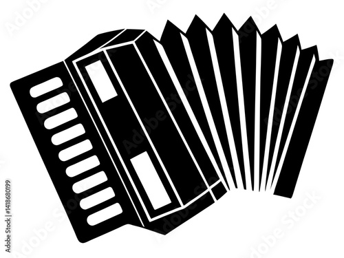 Accordion Silhouette Vector | Musical Instrument Accordion SVG for Crafts