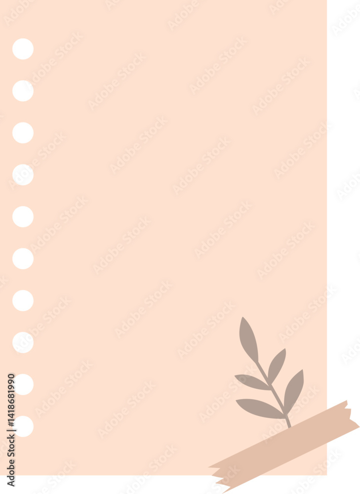 Fototapeta premium Aesthetic Paper Note Element Set