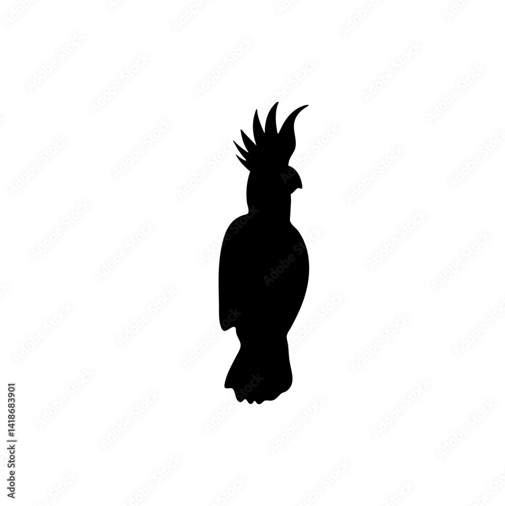 Naklejka premium Parrot bird silhouette vector 