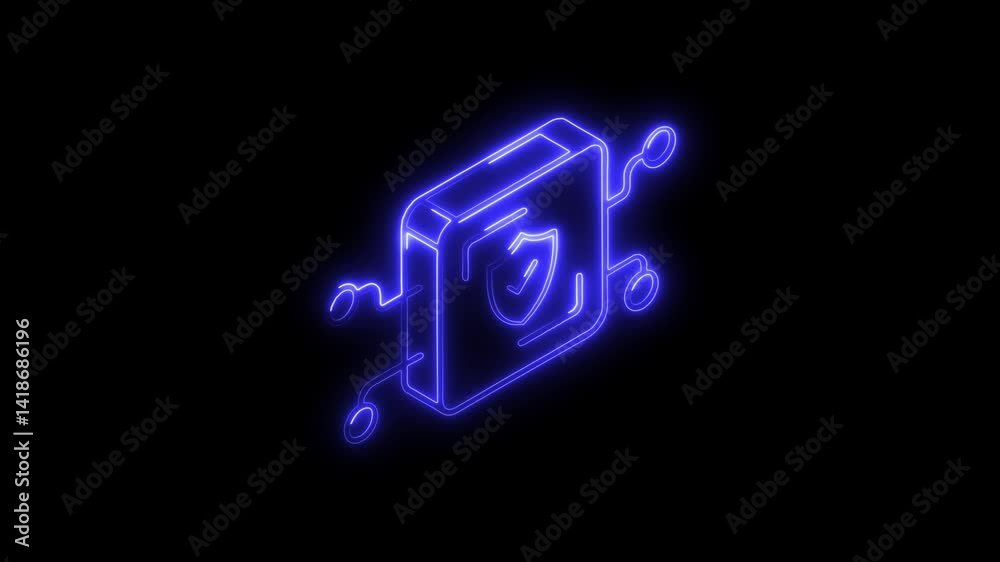 Glowing neon networking icon 4k isolated on black background. HD Video motion graphic animation Glowing neon networking icon 4k isolated on black background. HD Video motion graphic animation