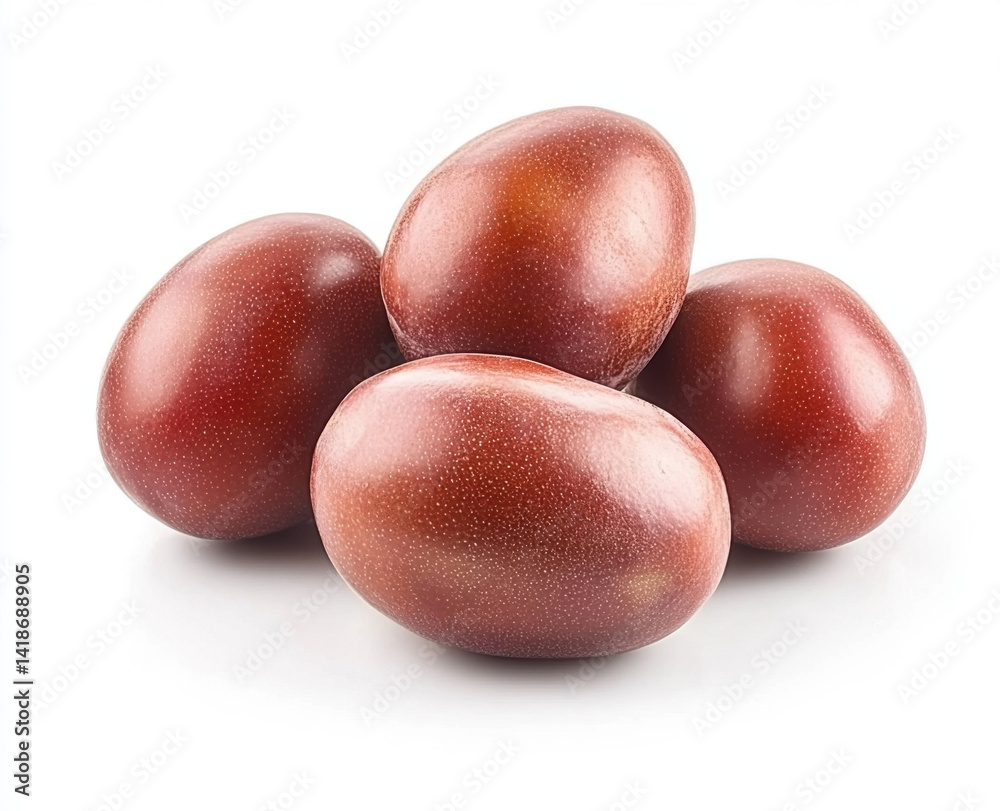 Dark-red, oval fruits Dark-red, oval fruits