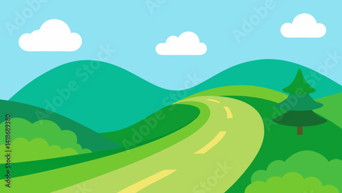 Scenic Hillside Playground Among Green Rolling Hills