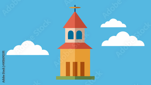 Classic School Bell Tower Scene