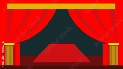 theater stage with red curtains
