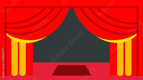 theater stage with red curtains