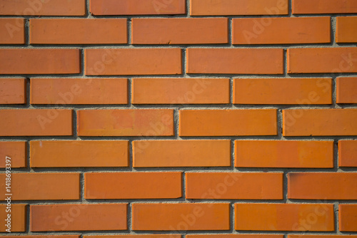 Seamless Pattern of Orange Brick Wall in Horizontal Layout