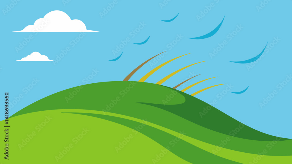 summer landscape with sun and clouds summer landscape with sun and clouds
