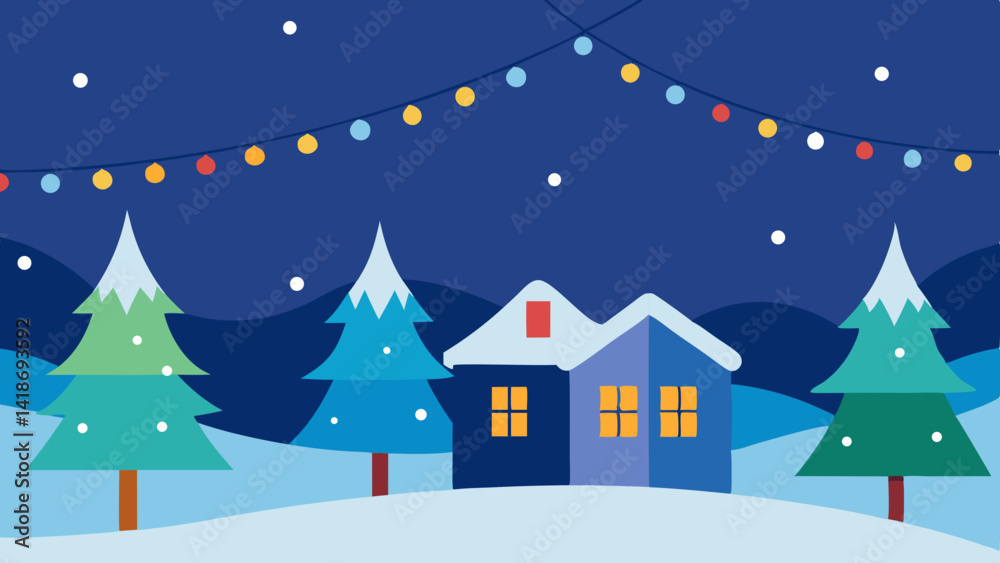 winter landscape with christmas tree winter landscape with christmas tree