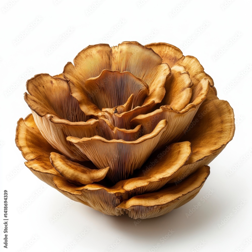 Obraz premium Beautiful Brown Mushroom Arrangement in Artistic Floral Shape