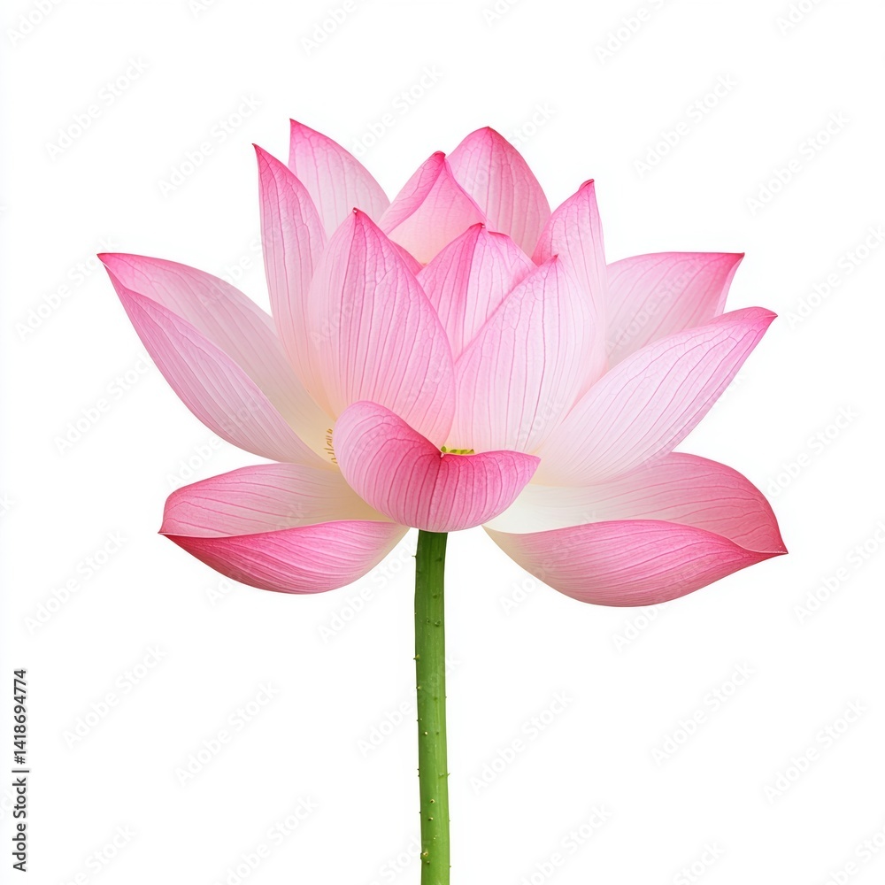 Fototapeta premium Pink Lotus Flower Closeup on White Background
