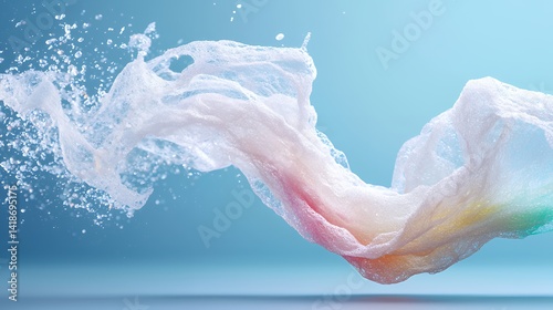 Abstract liquid splash with rainbow hues