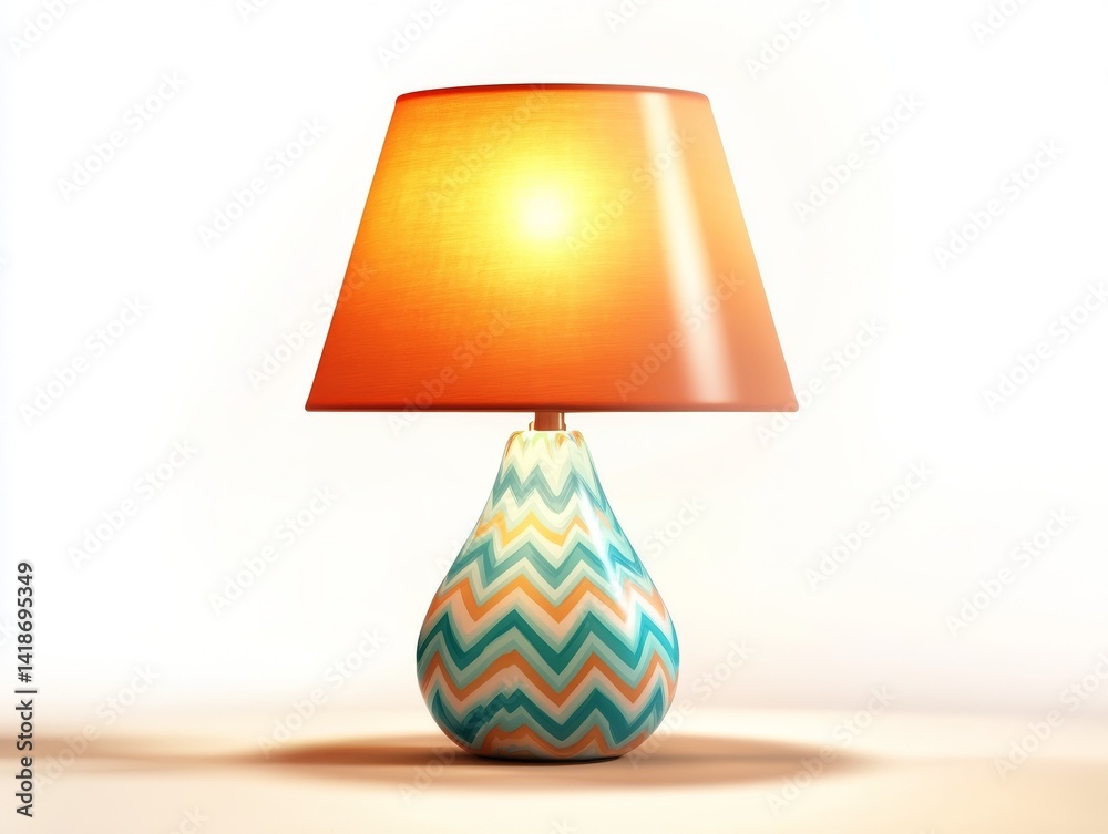 Stylish blue and orange checkered lamp for modern home decor Stylish blue and orange checkered lamp for modern home decor