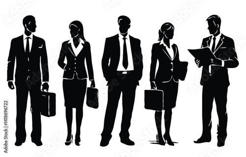 silhouettes of business people