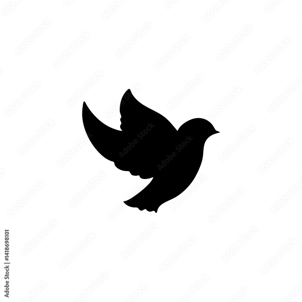 Obraz premium Flying Dove Birds Silhouettes