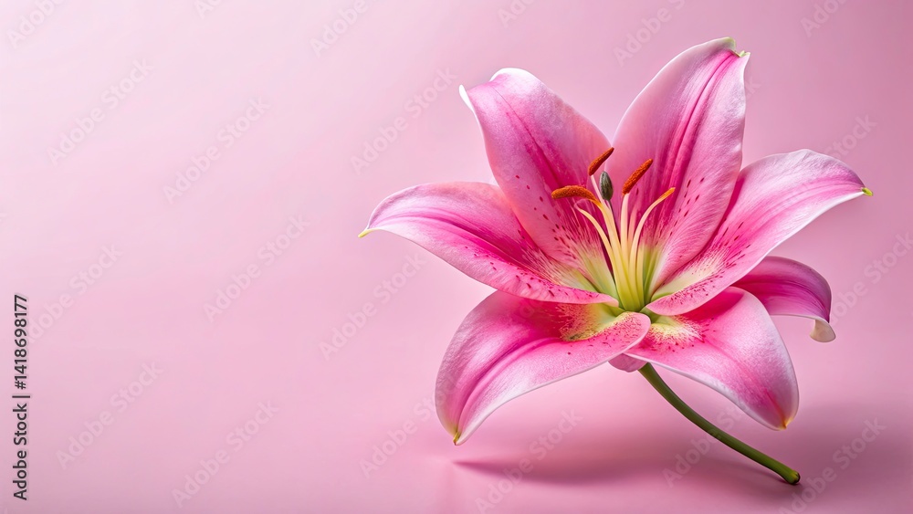 Fototapeta premium Pink Lily Background, Pink Lily Bloom, Floral Photography, Soft Pink, Lily Flower, Pastel Pink, Beautiful Lily, Delicate Flower, Pink Lily Wallpaper, Macro Photography, Closeup Lily