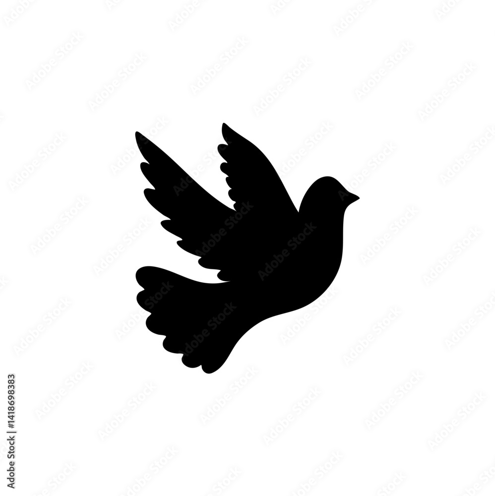 Fototapeta premium Flying Dove Birds Silhouettes