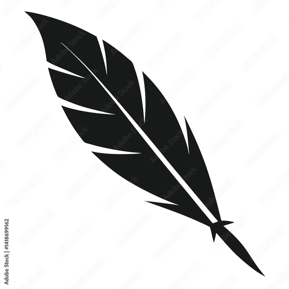 Obraz premium quill feather pen silhouette