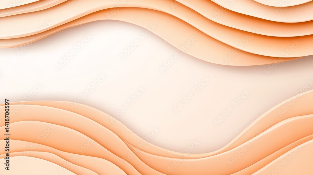 Obraz premium Abstract background with flowing paper cut waves, a modern and dynamic design