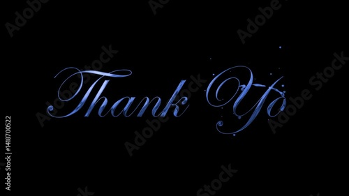 Words thank you in blue lettering suitable for expressing gratitude in designs like greeting cards, social media posts, and thankyou notes.