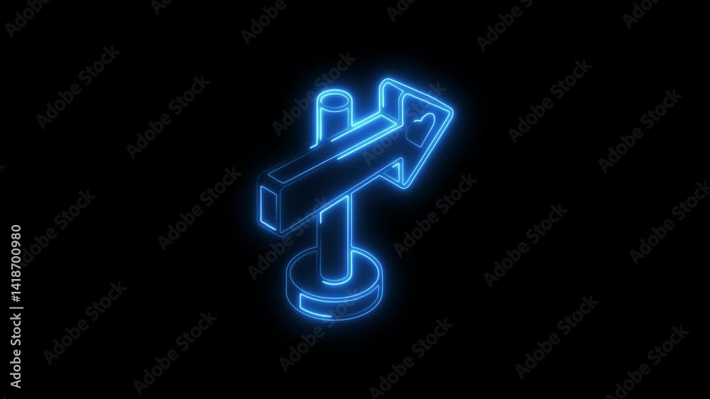 Glowing neon post icon 4k isolated on black background. HD Video motion graphic animation Glowing neon post icon 4k isolated on black background. HD Video motion graphic animation