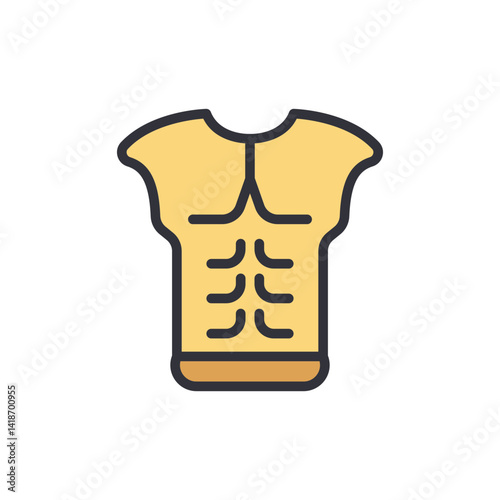 Body armor colored icons, minimalist vector illustration ,simple transparent graphic element .Isolated on white background