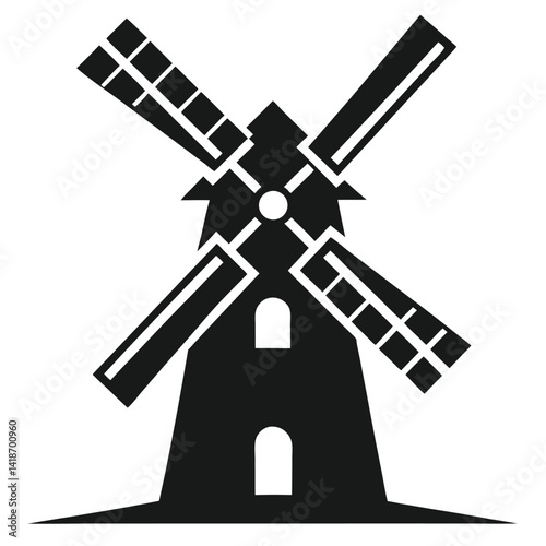 vintage wind turbine outline