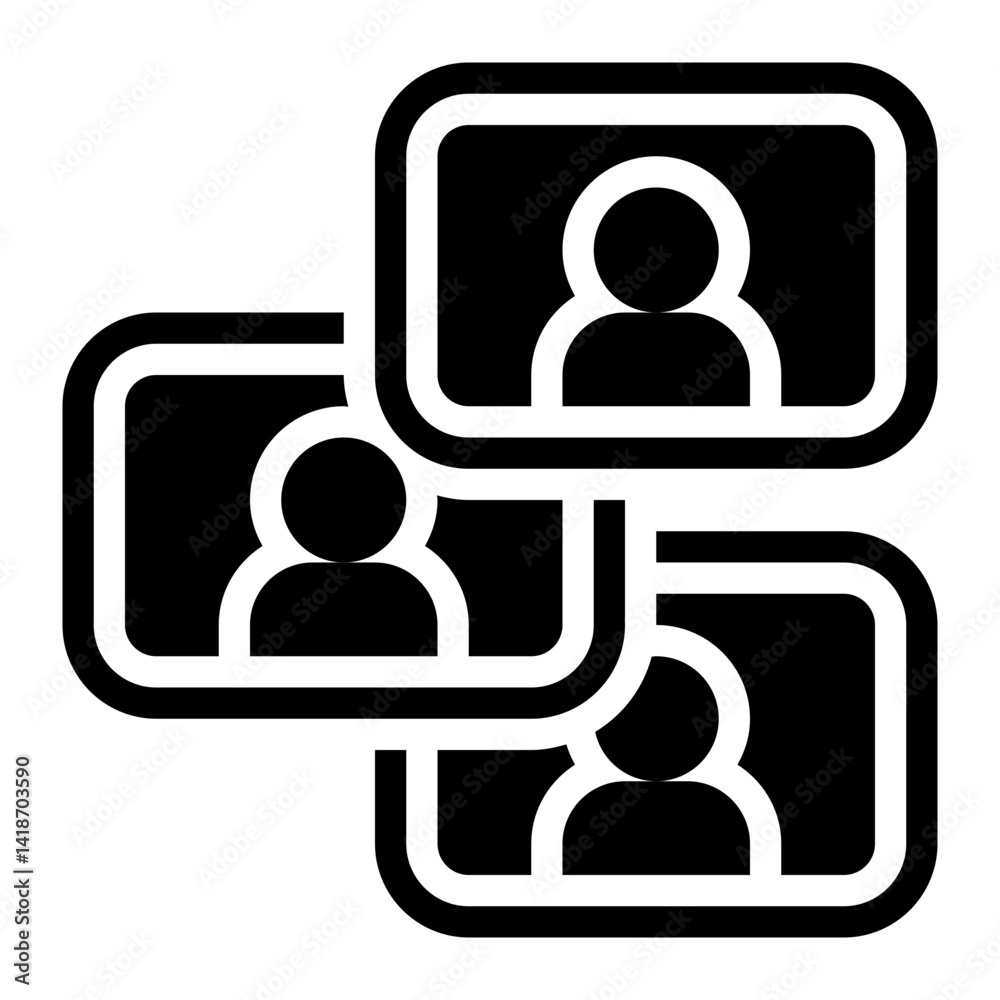 Remote Team, Virtual Team, Telecommuting Glyph Solid Icon Remote Team, Virtual Team, Telecommuting Glyph Solid Icon