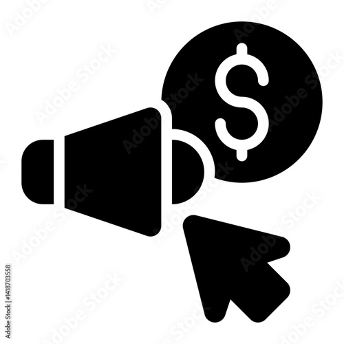 Audio Monetization, Audio, Monetize Glyph Solid Icon