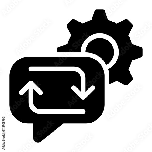 Automated Reply, Auto Reply, Automatic Response Glyph Solid Icon