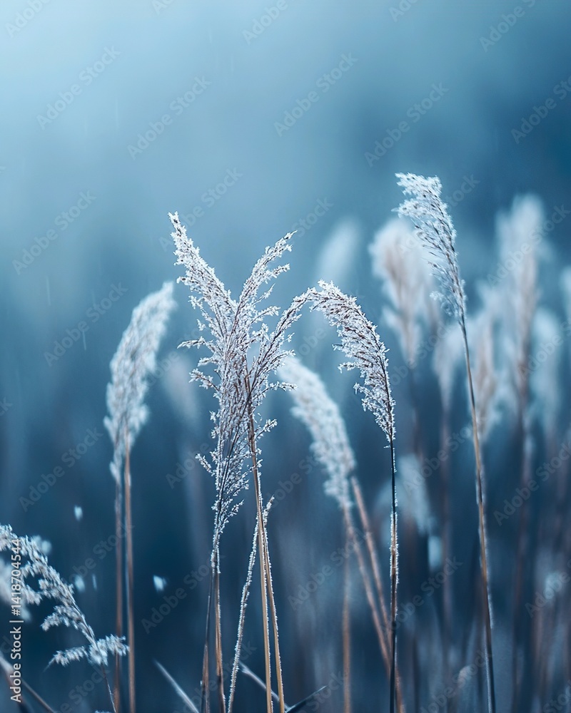 Fototapeta premium Frosty Grass in Winter Morning Light