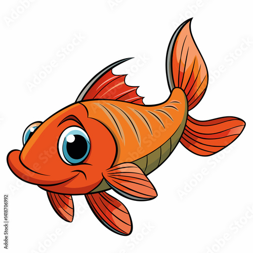 cartoon goldfish vector illustration