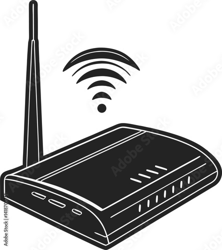 wireless router vector icon on white background